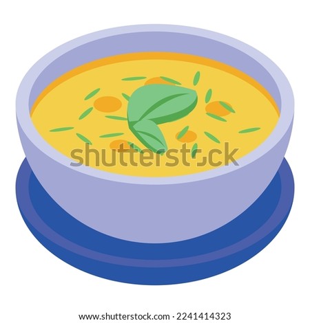 Bean soup icon isometric vector. Food pilaf. Menu dish Royalty-Free Stock Photo #2241414323