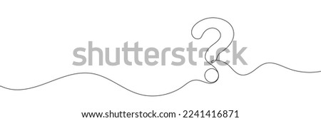 Question mark linear background. One continuous drawing of a question mark. Vector illustration Royalty-Free Stock Photo #2241416871