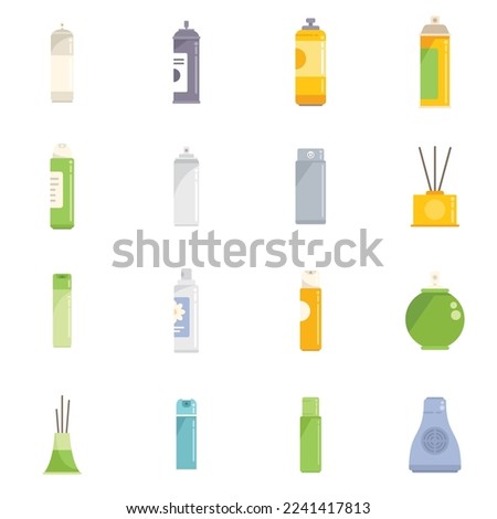 Air freshener icons set flat vector. Auto breathe. Air freshener isolated Royalty-Free Stock Photo #2241417813