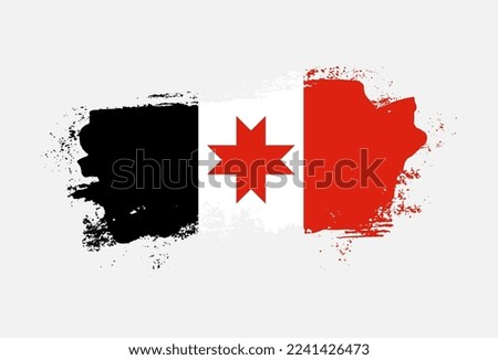 Flag of Udmurtia country with hand drawn brush stroke vector illustration
