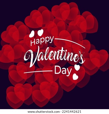 Happy Valentines Day concept, Hearts collection design, dark blue background. Template for promotion, sale and shopping or background for women's day and love concept. Vector Illustration Template.