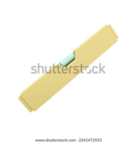 3D rendering Construction level tool on white background. 3d rendering and illustration of a tool for repair and construction. 3d render industrial balance icon.