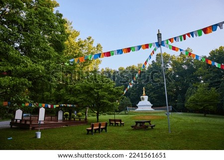 Cultural Center with Chorten and prayer flags