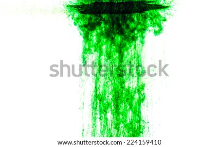Color clouds flowing underwater isolated on a white background