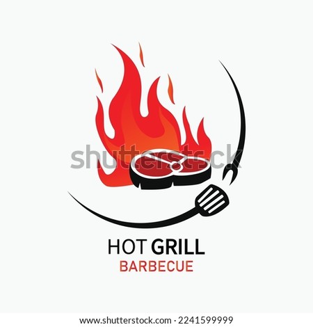 barbeque grill logo images design icon