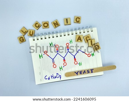 Gluconic acid, organic acids, chemical structure, health benefits, honey, natural sources Royalty-Free Stock Photo #2241606095
