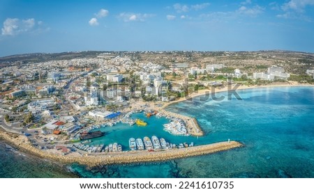 Landscape with Ayia Napa beach and Harbour, Cyprus Royalty-Free Stock Photo #2241610735