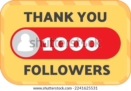 Celebration 1000 Followers Thank You Free Vector HD