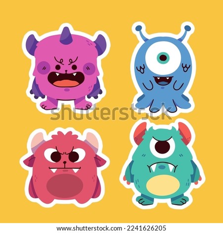 unique and cute little critters sticker collection 4 doodle illustration element