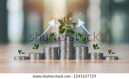 stack of coins and growth graph,progressive concepts for developing financial results and investing business strategies for future goals and opportunities,success and profit Royalty-Free Stock Photo #2241637729