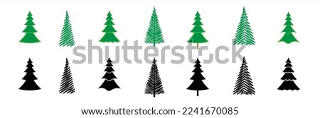 Christmas tree icon. Christmas tree icon set. Fir tree icon collection with different style. Fir tree symbol and sign. Vector illustration.