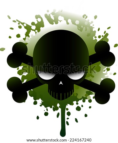 Poisonous skull icon illustration