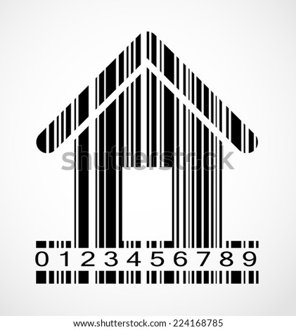 Barcode Home  Image Vector Illustration 