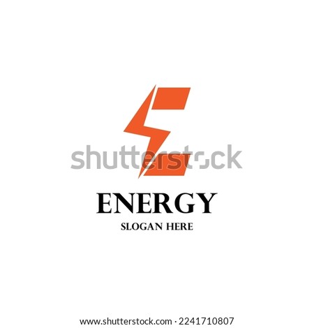 Initial letter E for energy logo design