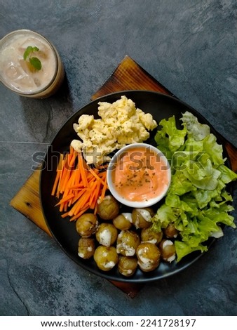Healthy food for breakfast, flat lay photography 