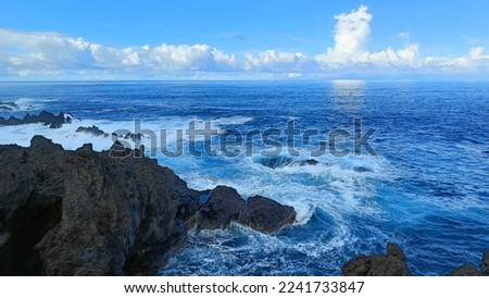 Sea at Porto Muniz, western side of Madeira Island, Portugal