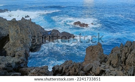 Sea at Porto Muniz, western side of Madeira Island, Portugal