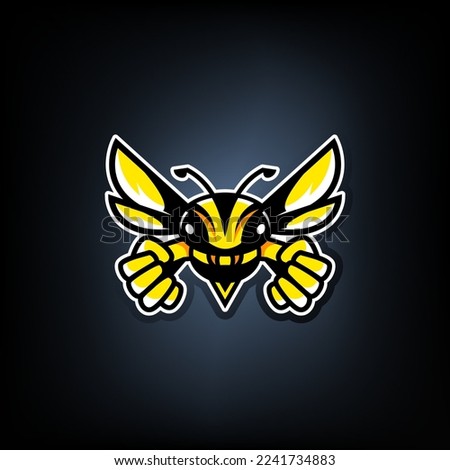 hornet mascot sport team game logo