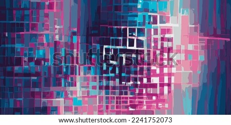 Neon synthwave background with Geometric modern grid