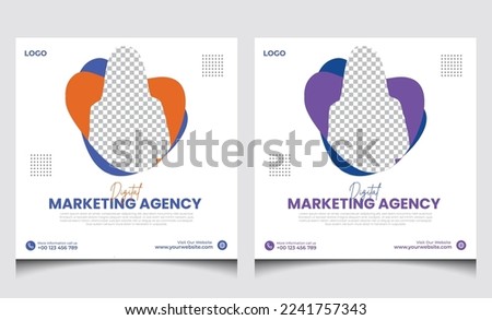 Digital Marketing post template design for social media promotional ad design vector