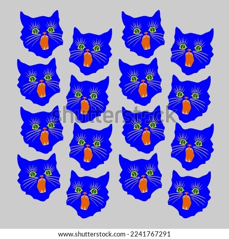 pattern of blue cats desing