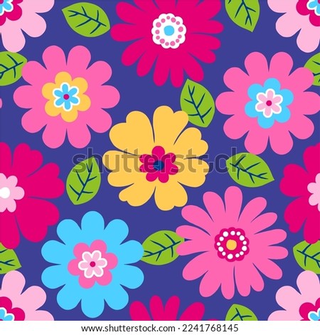 Decorative colorful flower pattern vector illustration design