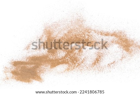 Sand pile scatter isolated on white background and texture, with clipping path, top view Royalty-Free Stock Photo #2241806785