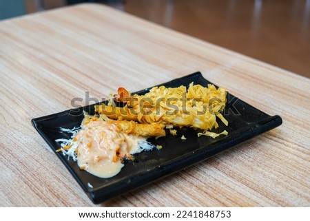 floured fried shrimp, Japanese cuisine, fried shrimp, shrimp fritters, Tempura Ebi Furai