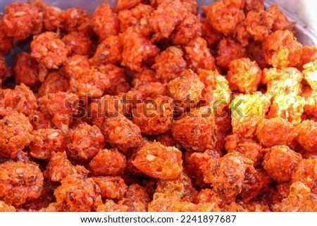 Full frame photo of dry Gobi Manchurian (can be used as background cover photo). cauliflower Manchurian Chinese fast food