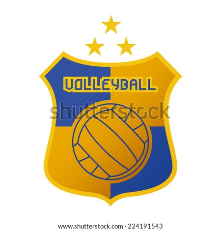 an isolated volleyball emblem on a white background