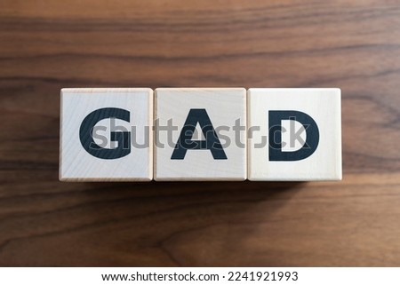 GAD wooden blocks , Generalized Anxiety Disorder Royalty-Free Stock Photo #2241921993