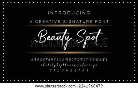 Beauty Spot vector alphabet Script font. Isolated letters written with marker, ink. Calligraphy, lettering. Royalty-Free Stock Photo #2241968479