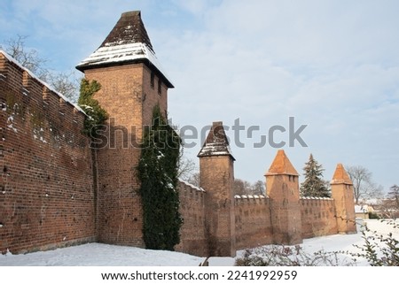 photo of the ancient Nymburk walls in winter