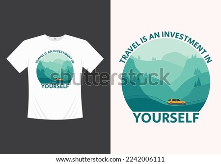 Adventure traveling outdoor t-shirt vector printable template design
