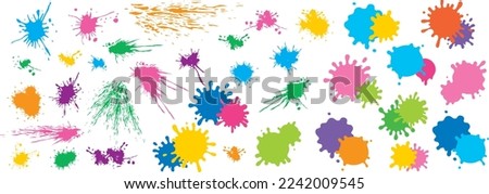 Paint splashes set. Colorful paint splatters.Vector illustration.
