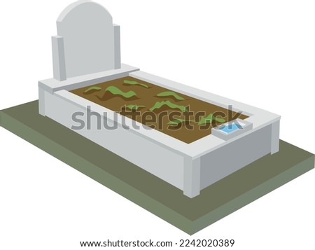 Vector Illustration of Islamic grave, Funeral concept, Turkish Burial, Tomb Royalty-Free Stock Photo #2242020389