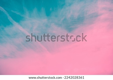 Colorful cloudy sky at sunset. Gradient color. Sky texture, abstract nature background. 