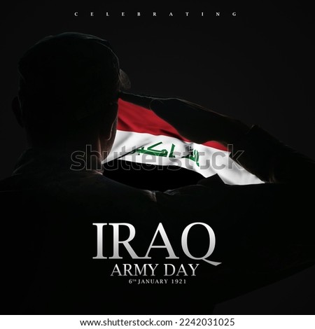 Iraq army day poster on a blurred background.
