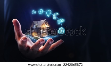 Smart home concept. Remote home control in a mobile application