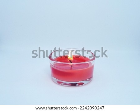 Isolated pictures - pink candle is on fire
