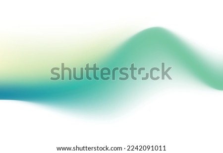 Wavy line from color - green and sea wave color. Horizontal wave on a white background. Dynamic background design. Gradient, vector, mesh. The mood is calm and peaceful.