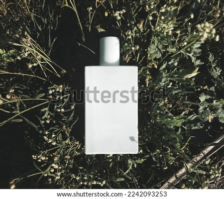 stylish mockup of cosmetic white bottles