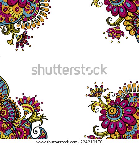 Abstract paisley background. Ethnic ornament .Hand drawn background.
