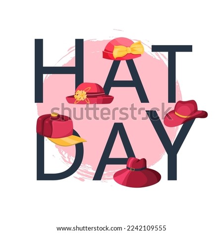 Banner for National Hat Day on white background