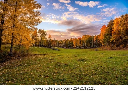 Beautiful autumn landscape in östergötland, Sweden