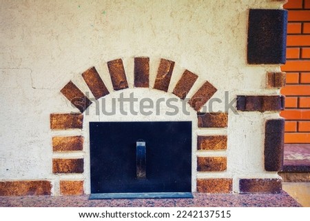 Element of Russian stove cooking oven