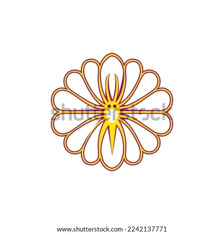 Modern logo icon isolated sunflower into butterfly vector premium template