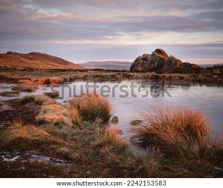 Doxey Pool at dawn, The Roaches, Peak District, UK