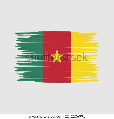 Cameroon Flag Brush Vector Illustration