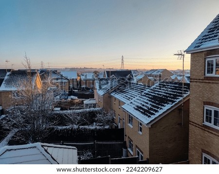 First snow in Leighton Buzzard, Bedfordshire, UK in December 2022 Royalty-Free Stock Photo #2242209627